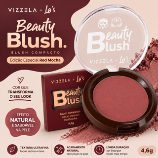 Blush Beauty Blush Compacto Red Mocha Blush em Pó Vizzela La's Clothing Vegano Blush Terracota Blush Vizzela