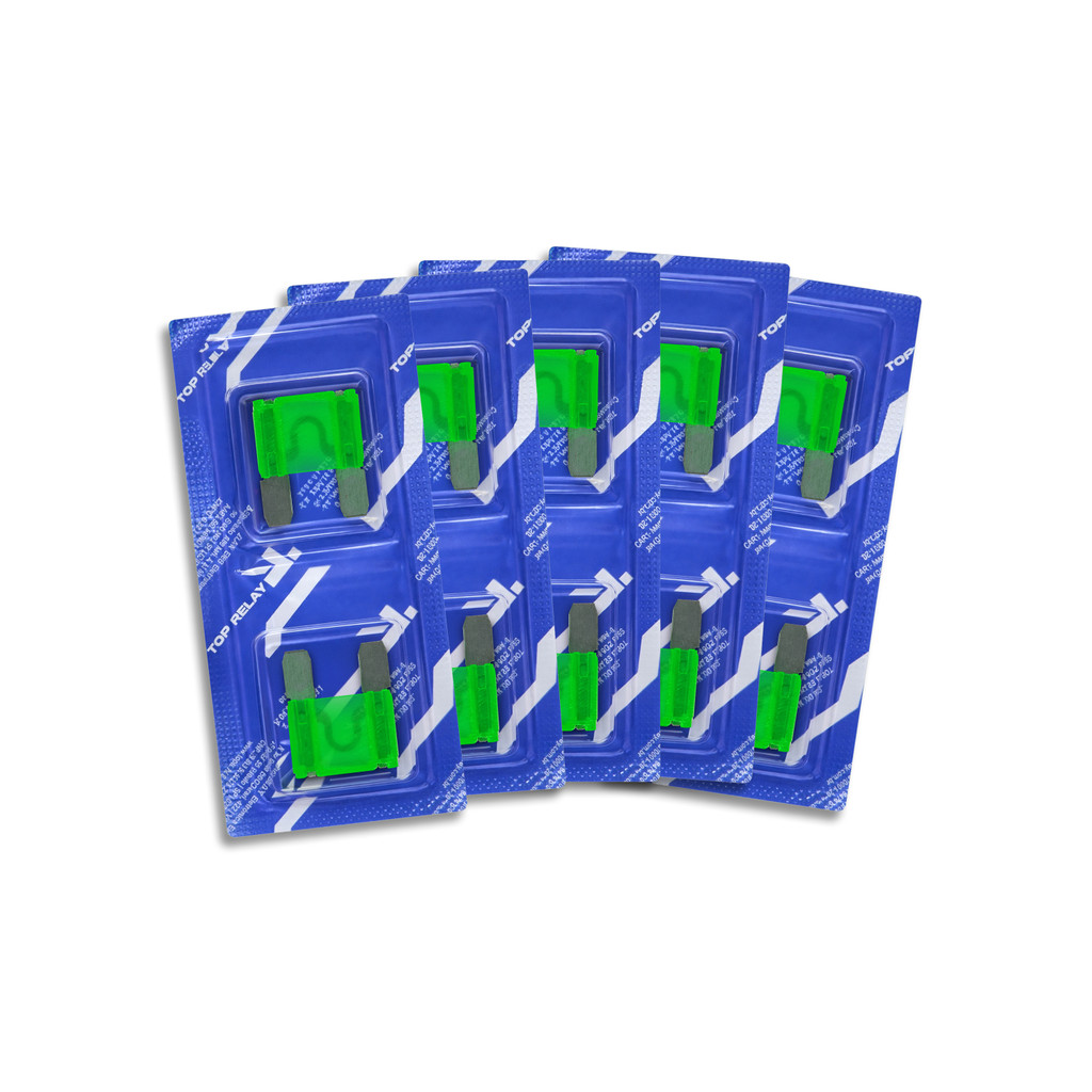 Kit 10 Fusíveis Maxi Lâmina 30a Verde Trfus318830