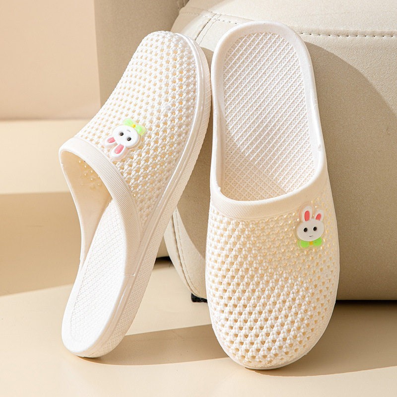 Verão novo estilo buraco sandálias plana Baotou chinelos feminino fundo macio antiderrapante interior ao ar livre Wear l