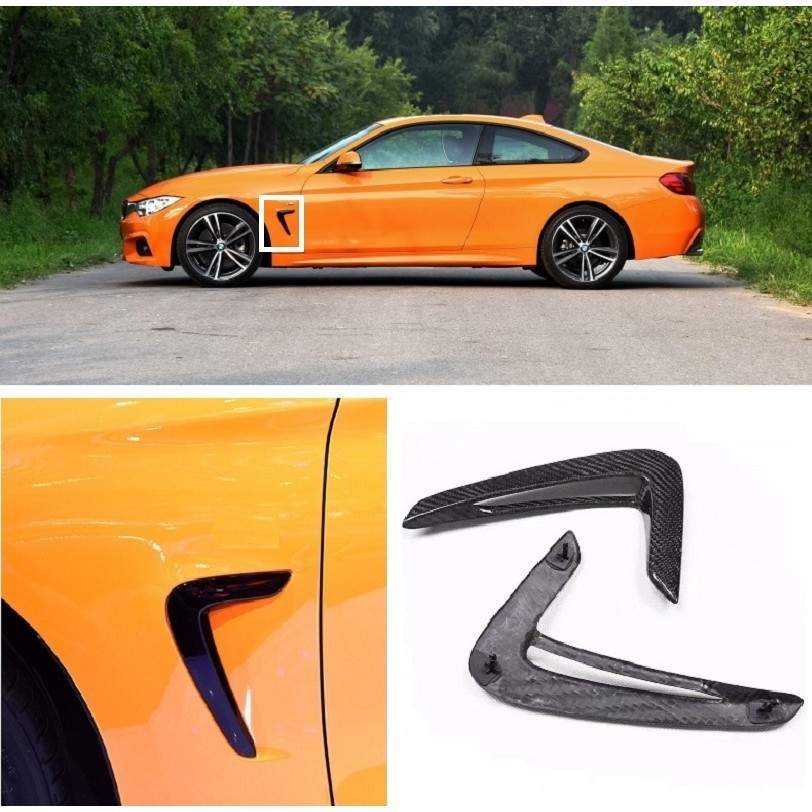 Real Seco Fibra De Carbono Fender Guarnição Lado Corpo Grade De Admissão Ventilação Ar Capa Para BMW F32 F33 F36 4 Série