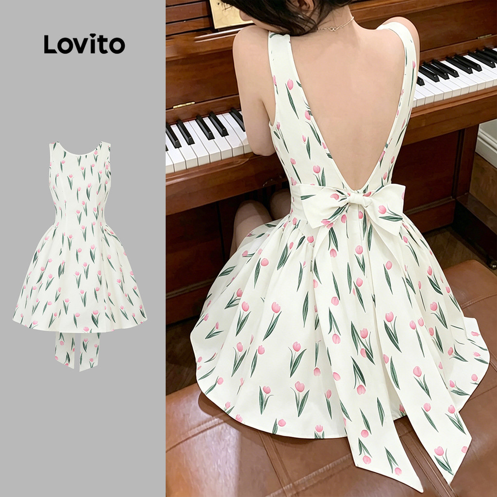 Lovito Vestido Casual Feminino com Estampa Floral para Primavera/Verão L198ED3121