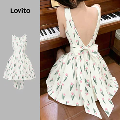 Lovito Vestido Sem Manga Casual Feminino com Estampa Floral para Primavera/Verão L198ED3121