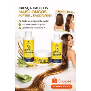 Kit Crescimento Capilar Biovin-A Força de Cavalo L&A Cosméticos 3x300g