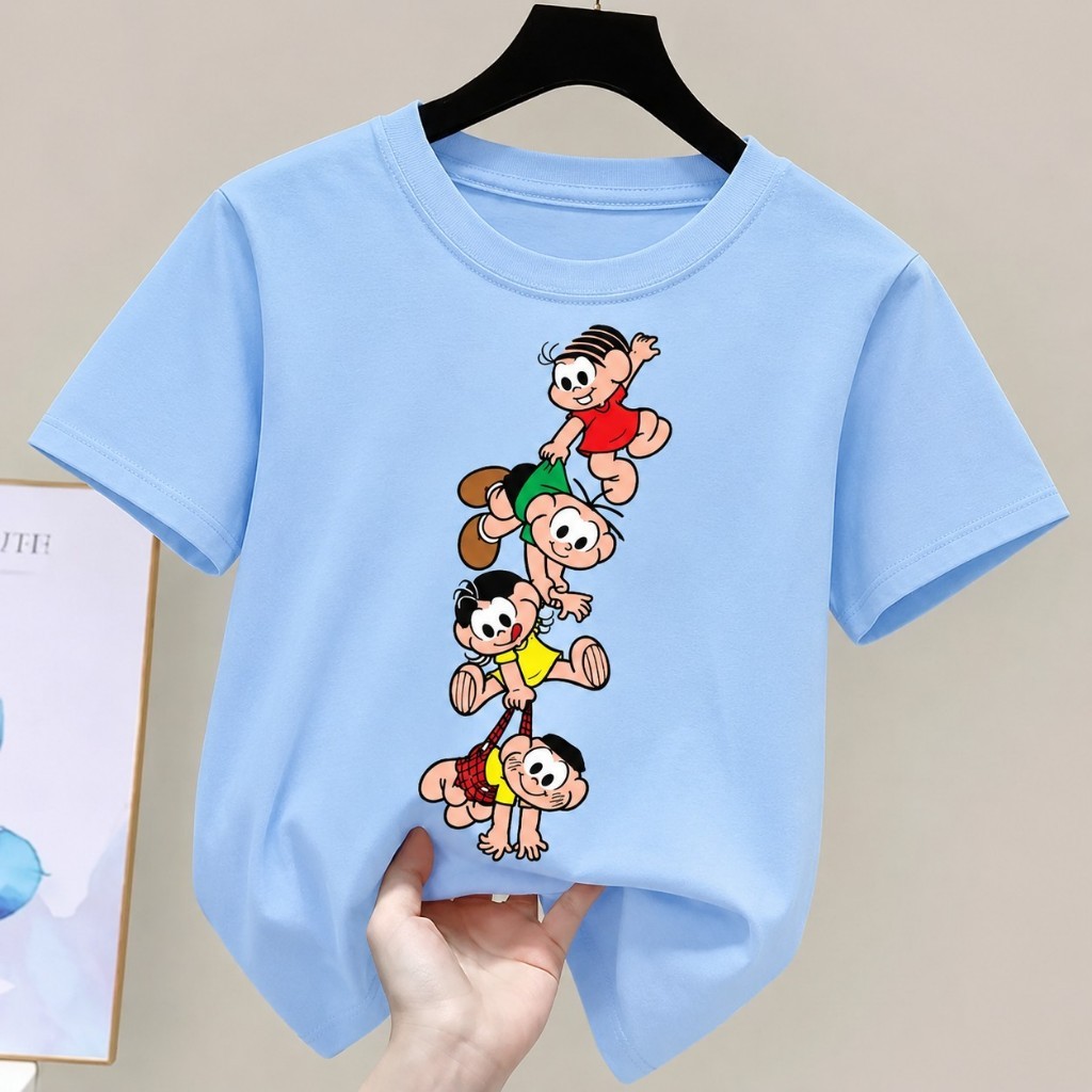 Camiseta  BlusaTurma da Mônica Personagens – 100% Algodão, Estampa Divertida e Confortável