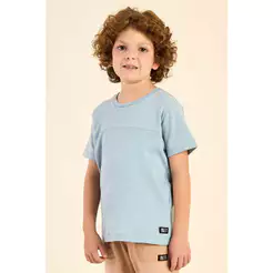 Camiseta Infantil Menino Recortes Colorittá Azul Claro
