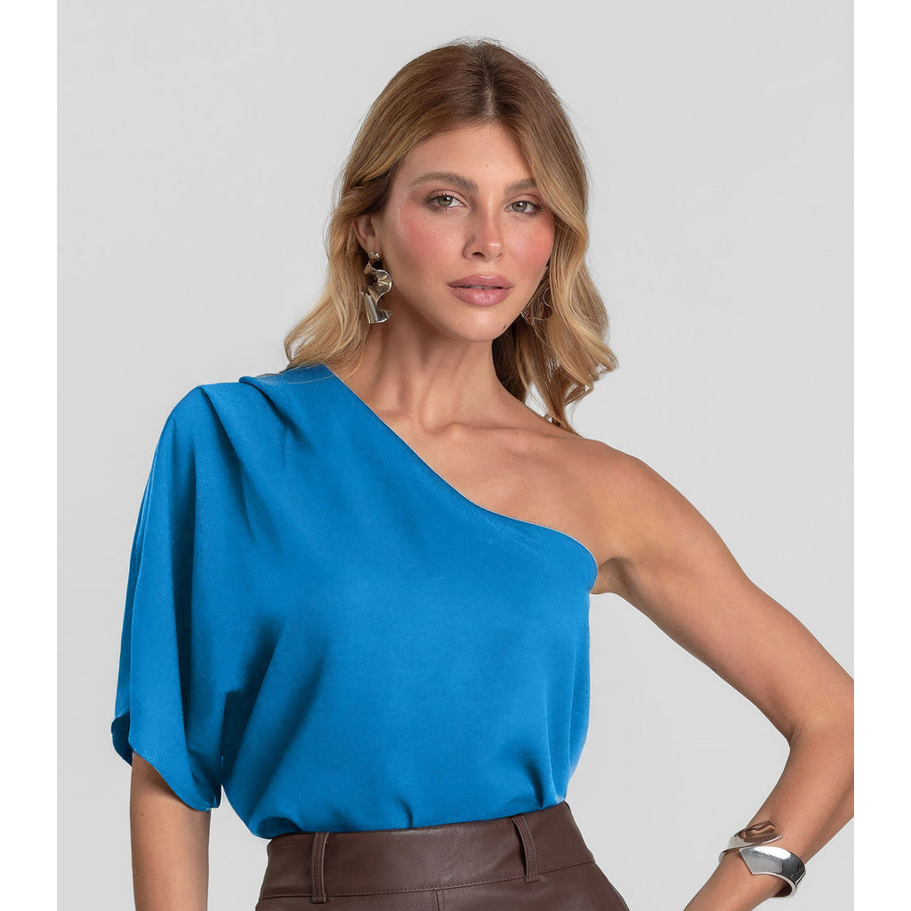 Blusa Feminina Manga Única Dianna Azul