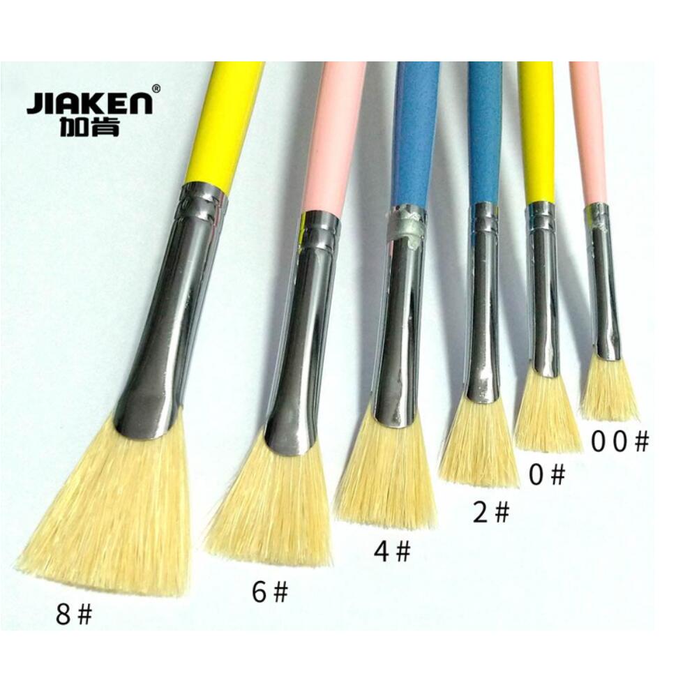 Jiaken caneta em forma de leque 310 cerdas brancas Fishtail ventilador guache pincel pintura a óleo aquarela caneta pinc