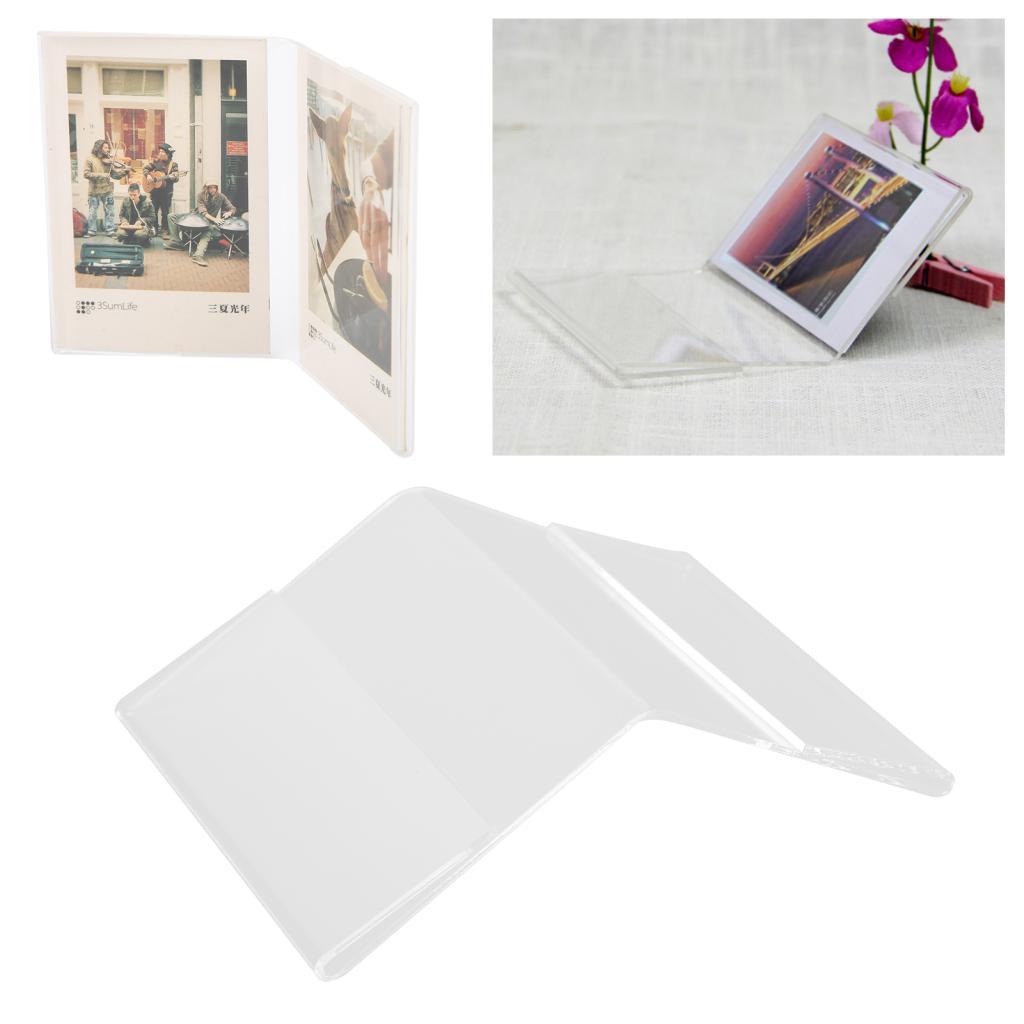 Suporte para moldura de foto em acrílico transparente modelo V Retrato independente para filme Instax Mini de 3