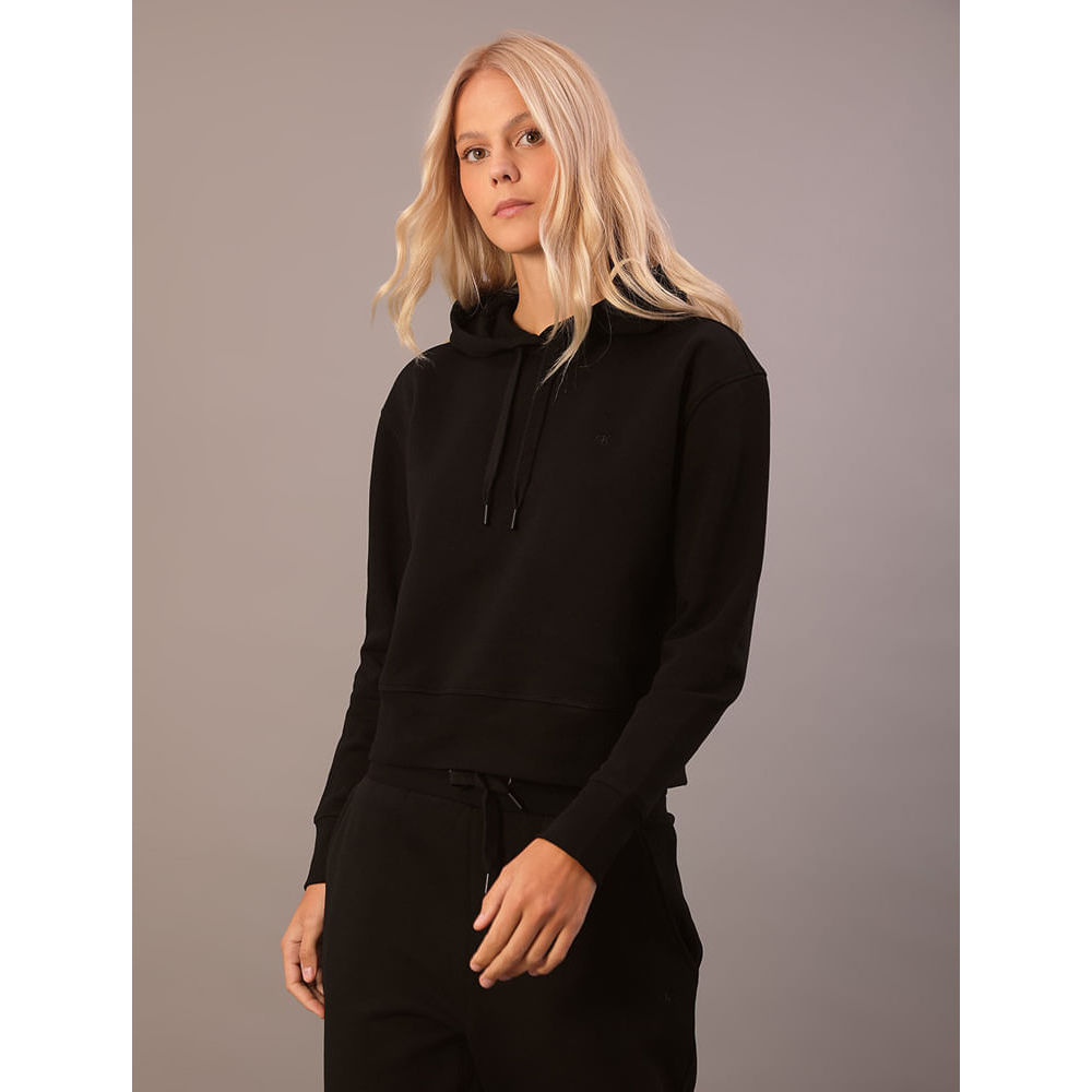 Casaco Feminino Moletom Logo Re Issue Calvin Klein Jeans - Preto