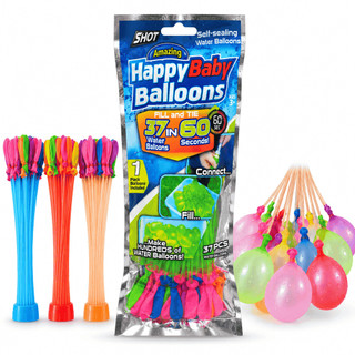Kit 37 Balões Coloridos de Água Diversão Enchimento Rápido Fácil de Usar Ideal Festas Piscina
