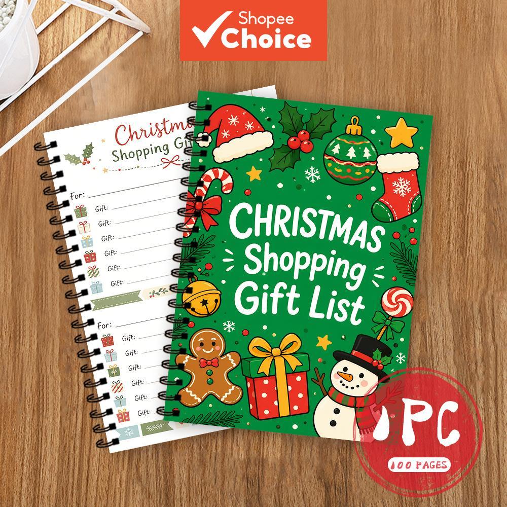 Caderno De Natal Verde , Planejador De Presente De Feriado , 100 Páginas , Organizador De Lista De Compras Para Família 