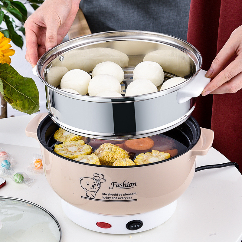 Mini panela elétrica coreana, panela quente elétrica de arroz, panela quente elétrica, dormitório a vapor, fabricante de