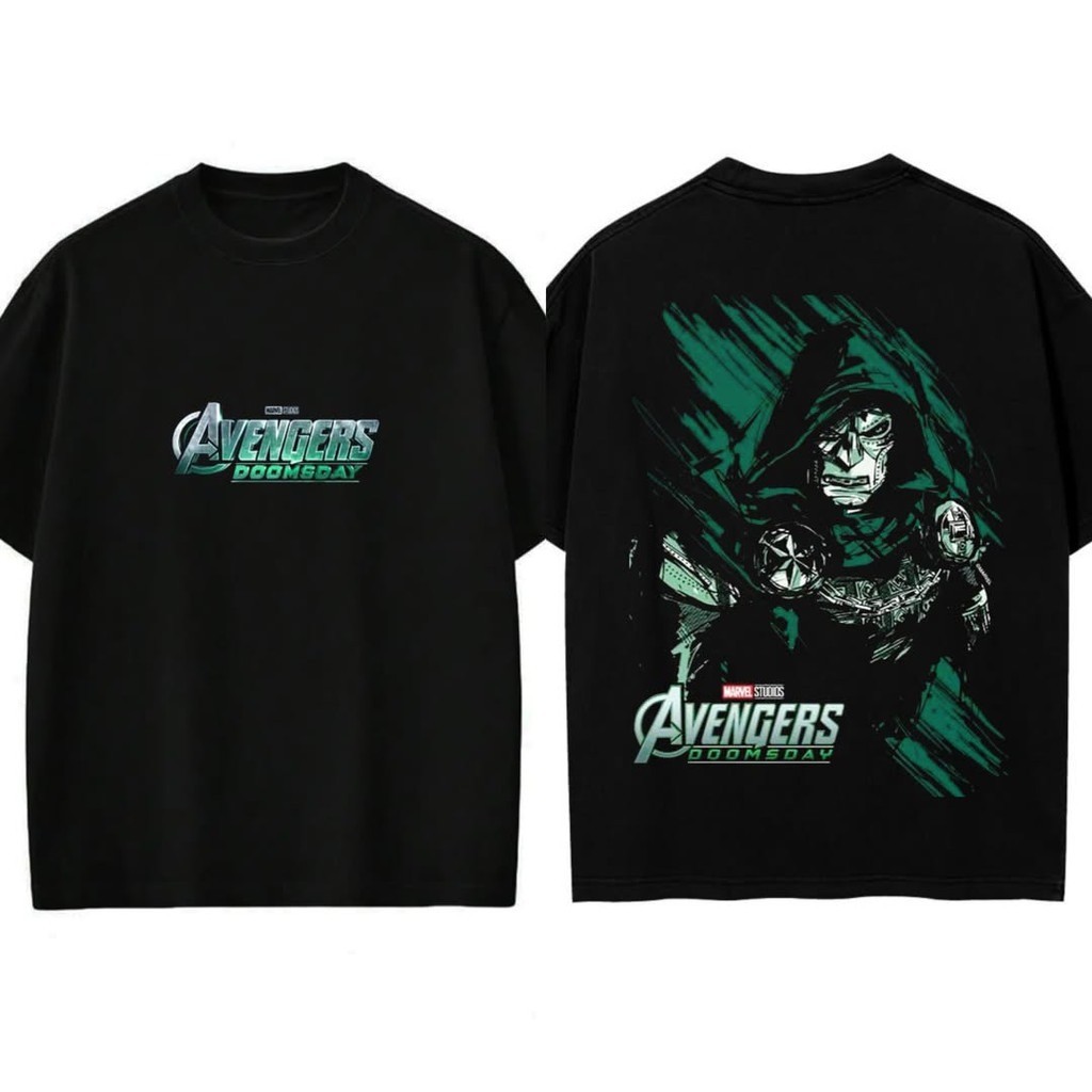 Camiseta Unissex Oversized Dr Doom Vingadores, Estampa Frente e Verso Super Herói, Confortável Streetwear
