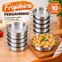 Kit Frigideira Pergaminho Alumínio Com Borda Reforçada 20 CM 25 CM