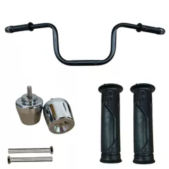 kit De Guidão + Manopla + Pesinho P/Moto Yamaha Fazer 150 Ybr Factor Preto