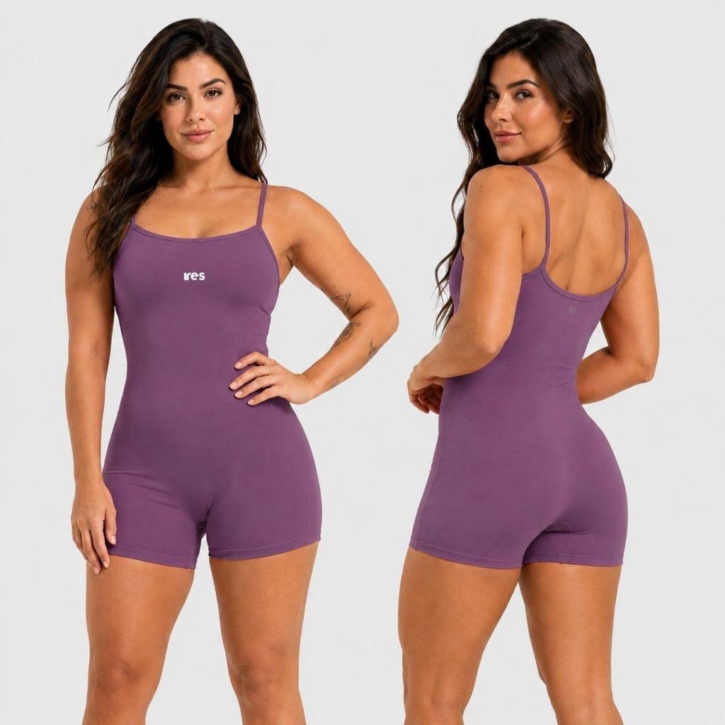Macaquinho Fitness Feminino Alcinha Slim Blackout Compressão Zero Transparência Academia Crossfit