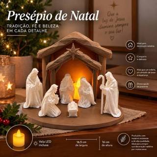 Presépio de Natal com Iluminação LED