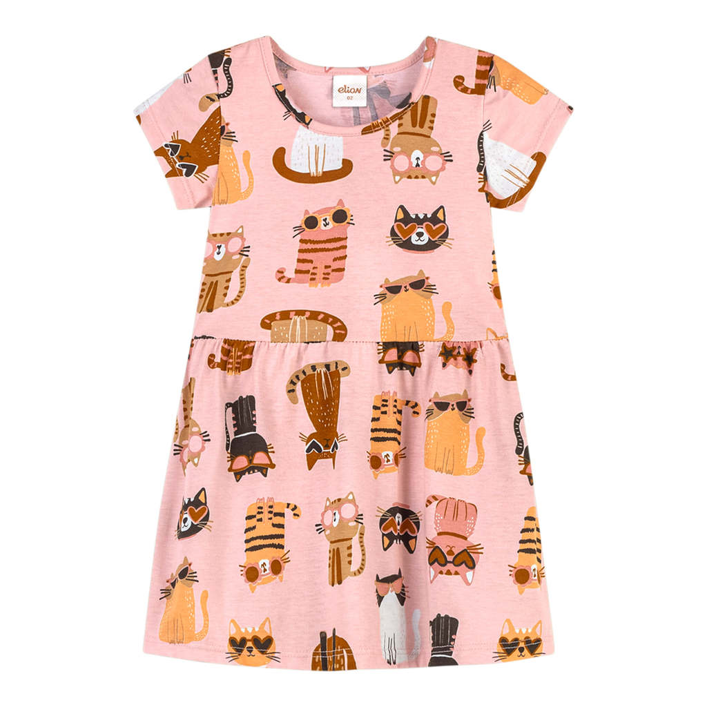 Vestido Curto Infantil Menina Lúdico Elian Rosa