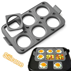 Molde De Silicone Para Ovos E Panquecas Redondo E Quadrado