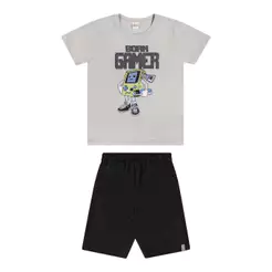Conjunto Infantil Menino Gamer Elian Cinza