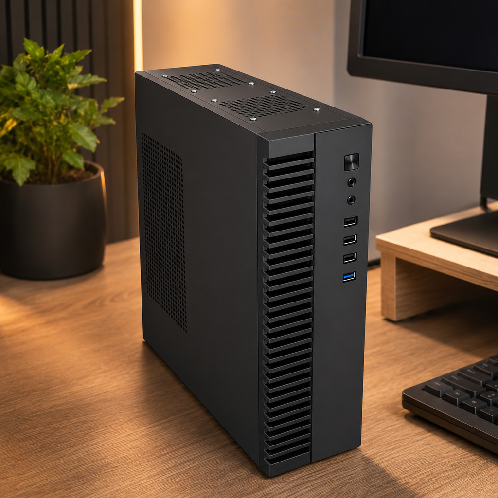 Gabinete Slim para Computador M-ATX ITX com Fonte TFX 200W Inclusa USB Frontal AGP-M240