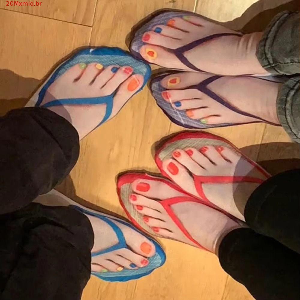Meias Flip Flop , Estampadas Respiráveis Com Estampa 3D Curtas Engraçadas E Confortáveis Criativas De Tornozelo Baixo