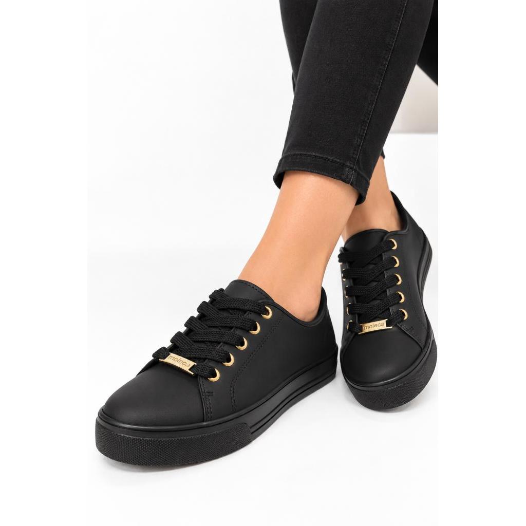 Tênis Feminino Moleca Napa Sardenha Preto — imagem 2 de 2