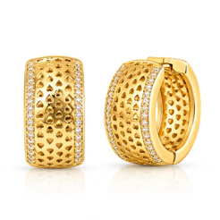 Argola Feminina Banhada com Zircônias Elegante