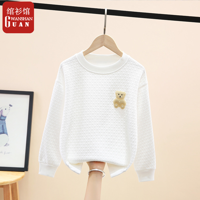 Moletom para meninos primavera outono estilo manga comprida 2026 novo estilo médio grande crianças camiseta branca crian