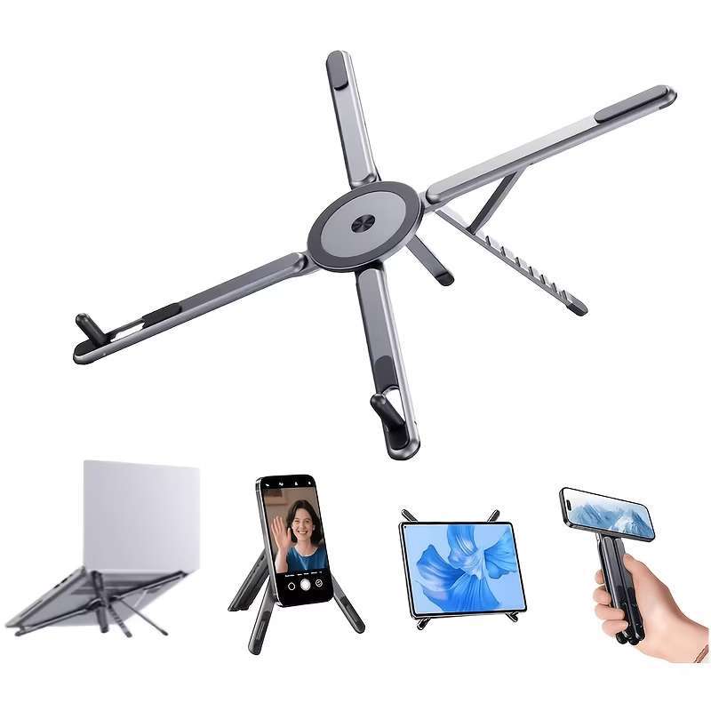 Suporte para Notebook Tablet Celular Dobrável Alumínio Magnético Portátil Universal