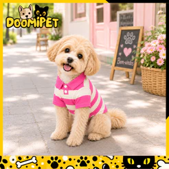 Roupa Polo Listrada para Cachorro e Gato Pet