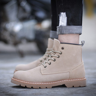 Botas curtas de couro genuíno ao ar livre botas masculinas de couro Martin botas na moda botas gerais Retro botas femini