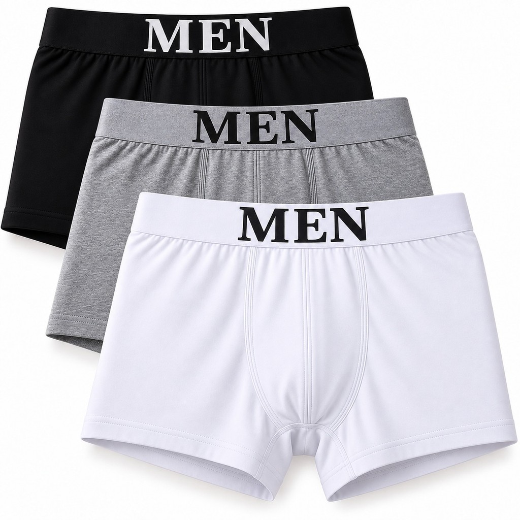 Kit 3 Cuecas Boxer Masculina Microfibra Premium Sem Costura Conforto Dia a Dia Cores Sortidas
