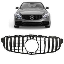 Grade Frontal Mercedes C180 C200 C250 C300 C400 C43 C63 W205 Amg Black Piano Câmera