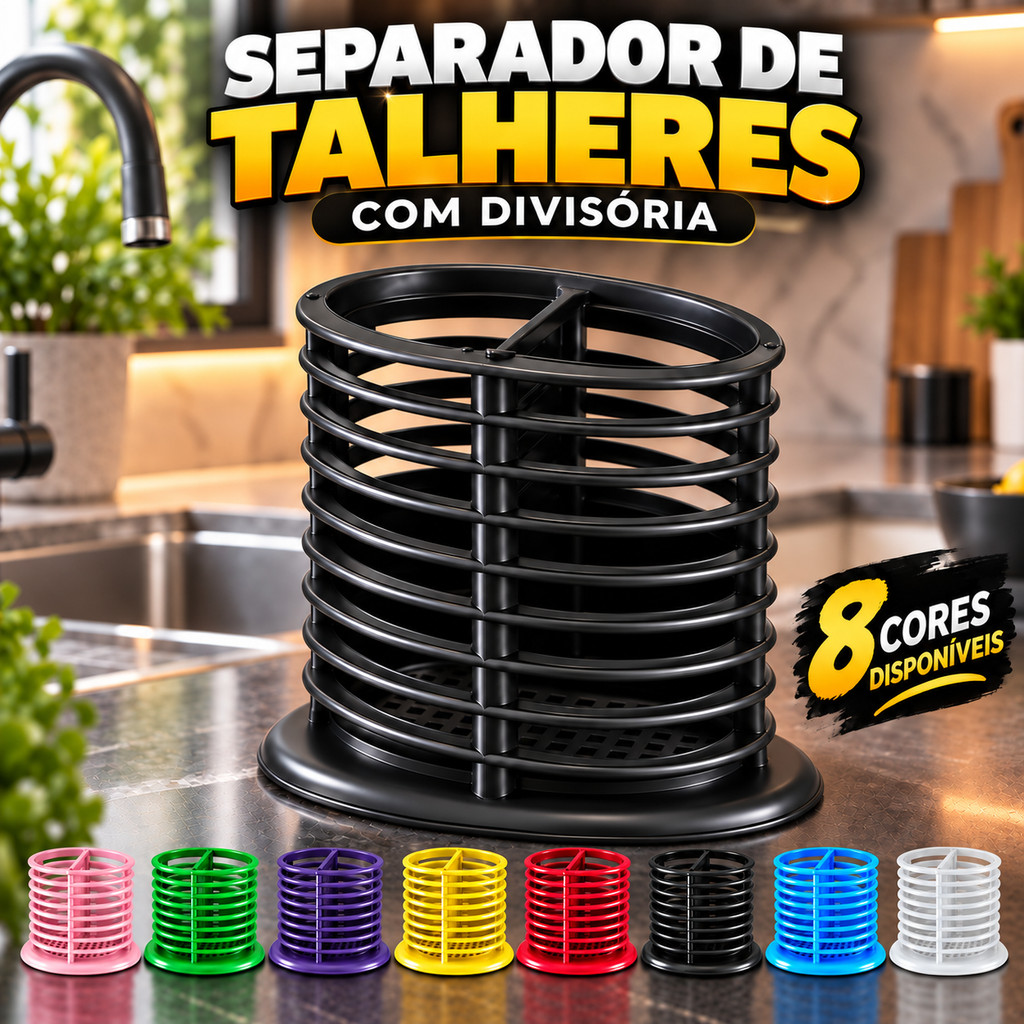 Porta Talheres Organizador De Gaveta Divisória Separador Cozinha Garfo Faca Colher Utensílios Multiuso Plástico Bancada