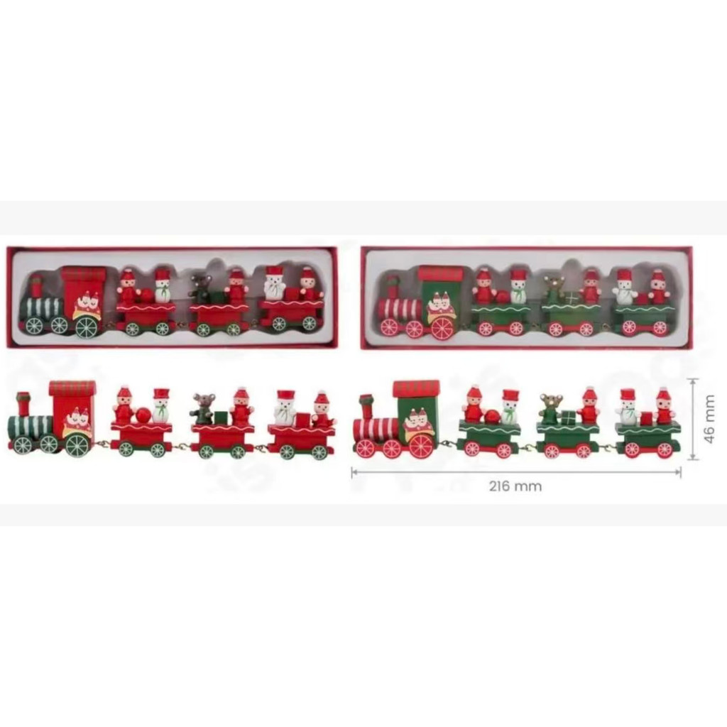 Decoração De Natal OIH9924 Trenzinho De Madeira Natalino
