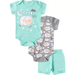 Kit Body Infantil Curto 3 Peças Select Verde