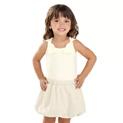 Conjunto Infantil Menina Balonê Brilho Colorittá Bege