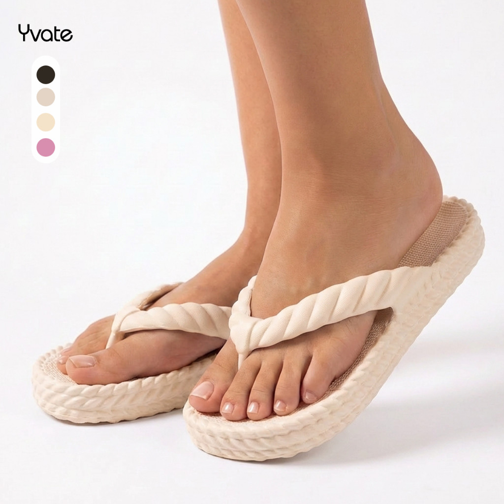 Chinelo de dedo Feminino Plataforma Trançado Yvate Nuvem EVA Macio Leve Antiderrapante