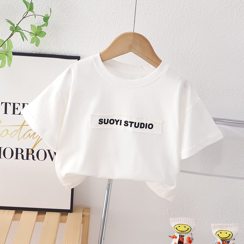 Bebê verão camiseta de manga curta estilo fino meninos meninas puro algodão meia manga camiseta estilo coreano crianças 