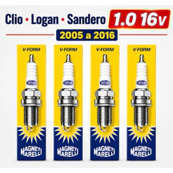 Jogo Vela Ignição Clio Logan Sandero 1.0 16v 2005 a 2016