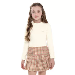 Conjunto Infantil Menina Flanela Colorittá Bege