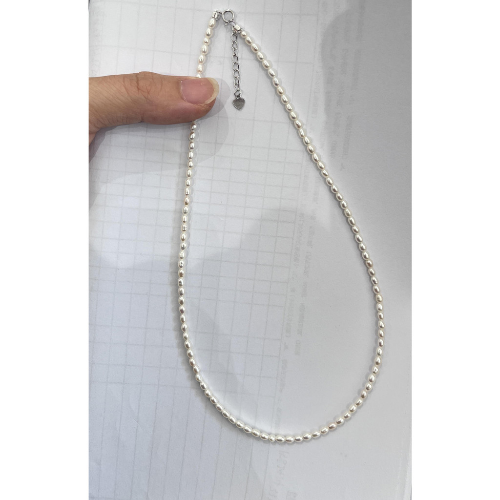 Zhao Lusi Mesmo Estilo Xiaomi Bead Colar Nicho Xiaomi Grão Pérola Clavícula Corrente Fria Australiana Branca Pérola Oval