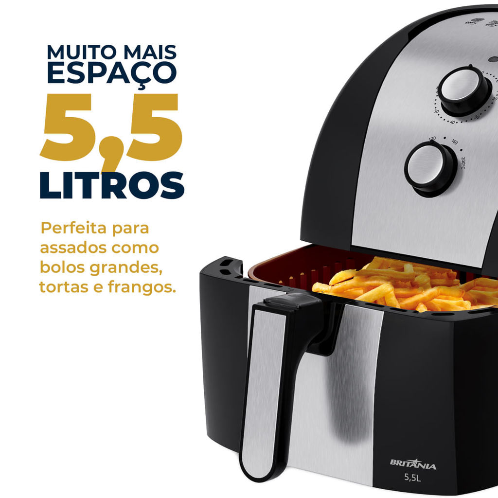 Air Fryer Britânia 5,5L Antiaderente Gold 1500W BFR51 · foto 2