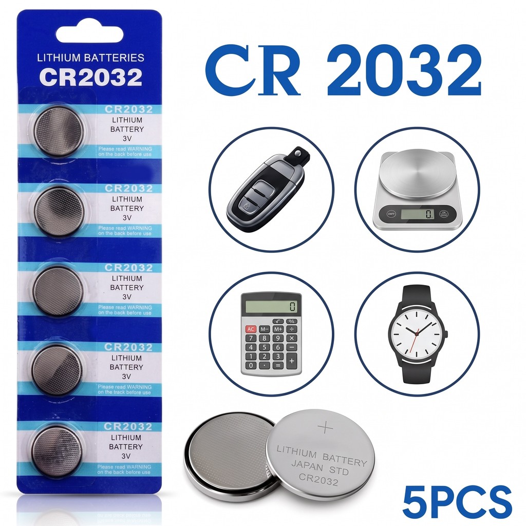 Kit 5/10/15/20 Unidades CR2032 3V Lítio Botão Moeda Para Balança, Placa Mãe BIOS, Controle, Alarme, Relógio