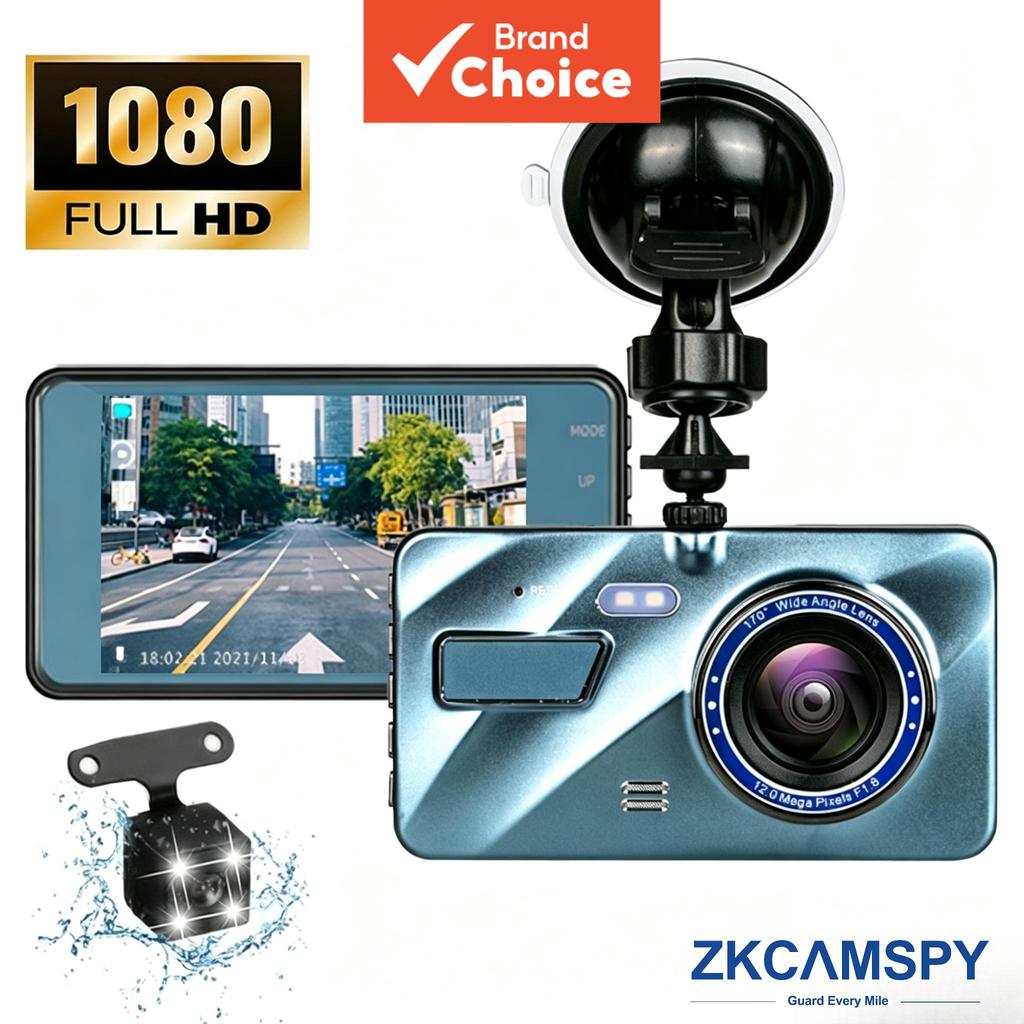 DVR de Carro 2 Lentes 4 Polegadas Dash Cam Liga de Alumínio Full HD 1080P Visão Noturna Dianteira e Traseira Gravação em