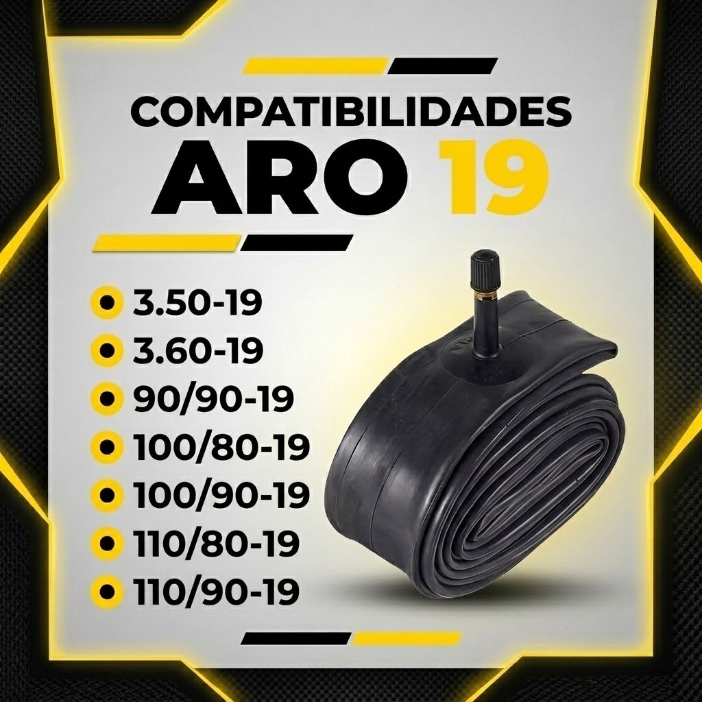 Câmara de Ar Moto GulFair 90/90-19 MJ19 110-90/19 TR4 Standard Bros XRE XTZ CB Dianteiro e Traseiro — imagem 2 de 2