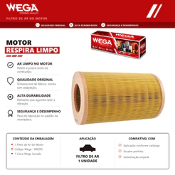 Filtro de ar do Motor GM S10 TRAILBLAZER 2012 2013 2014 2015 2016 2017 2018 2019 2020 2021 2022 – WEGA JWR295