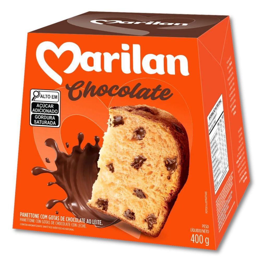 Panettone Marilan recheado com gotas de chocolate 400 g