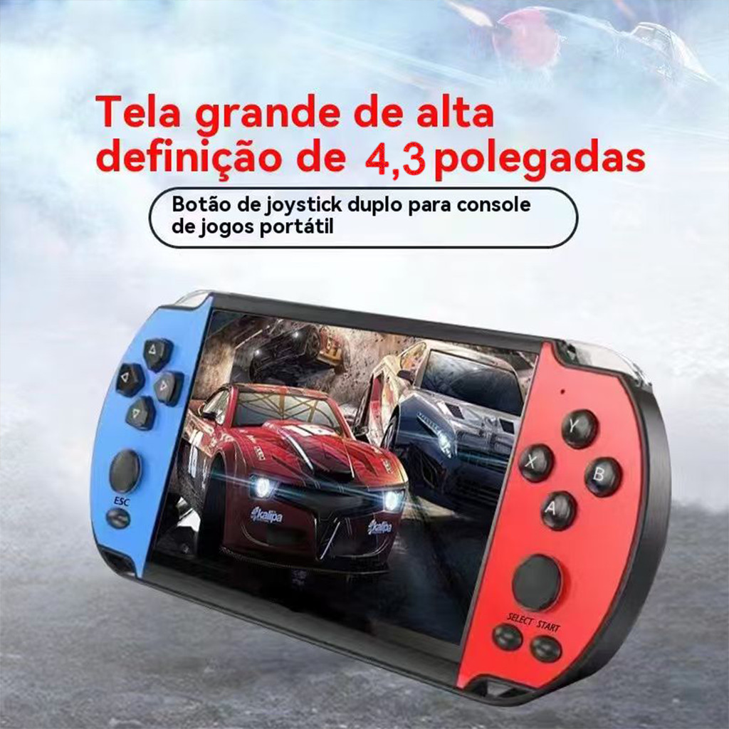 2025 Videogame Portatil Tela 4.3" +10000 Jogos Retro 16GB, Console de Mão Memória Expansivel